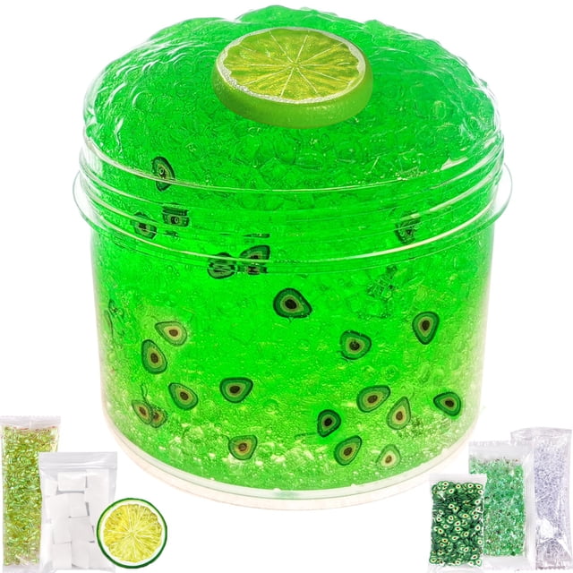 Cubo de gelatina prefabricado de color verde limón Slime Azeperoy Glimmer