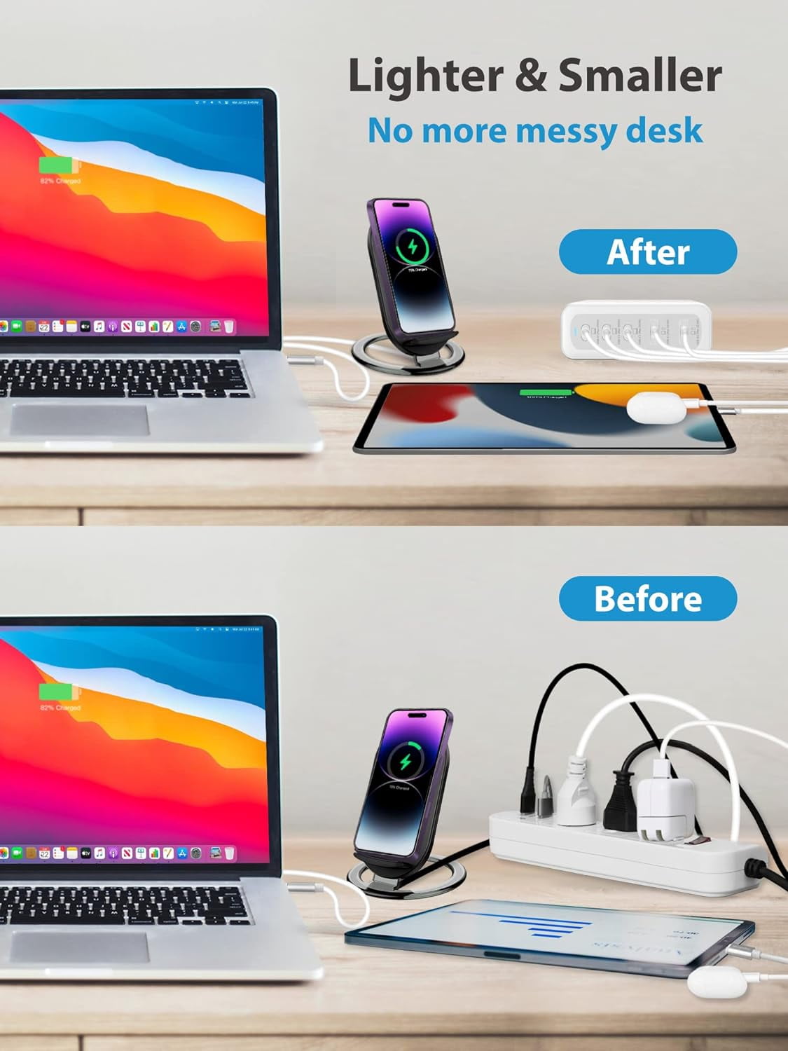 Gigastone [GaN III] 200W USB C Charger, compatible with Apple series , Fast Charging Charger, PPS GaN Charger 5-Port, 2 USB-A + 3 USB-C Desktop Charger-PD-200W