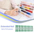 thumbnail image 3 of Uñas postizas Seitruly 24 piezas extralargas DIY acrílicas francesas resistentes al color, 3 of 6
