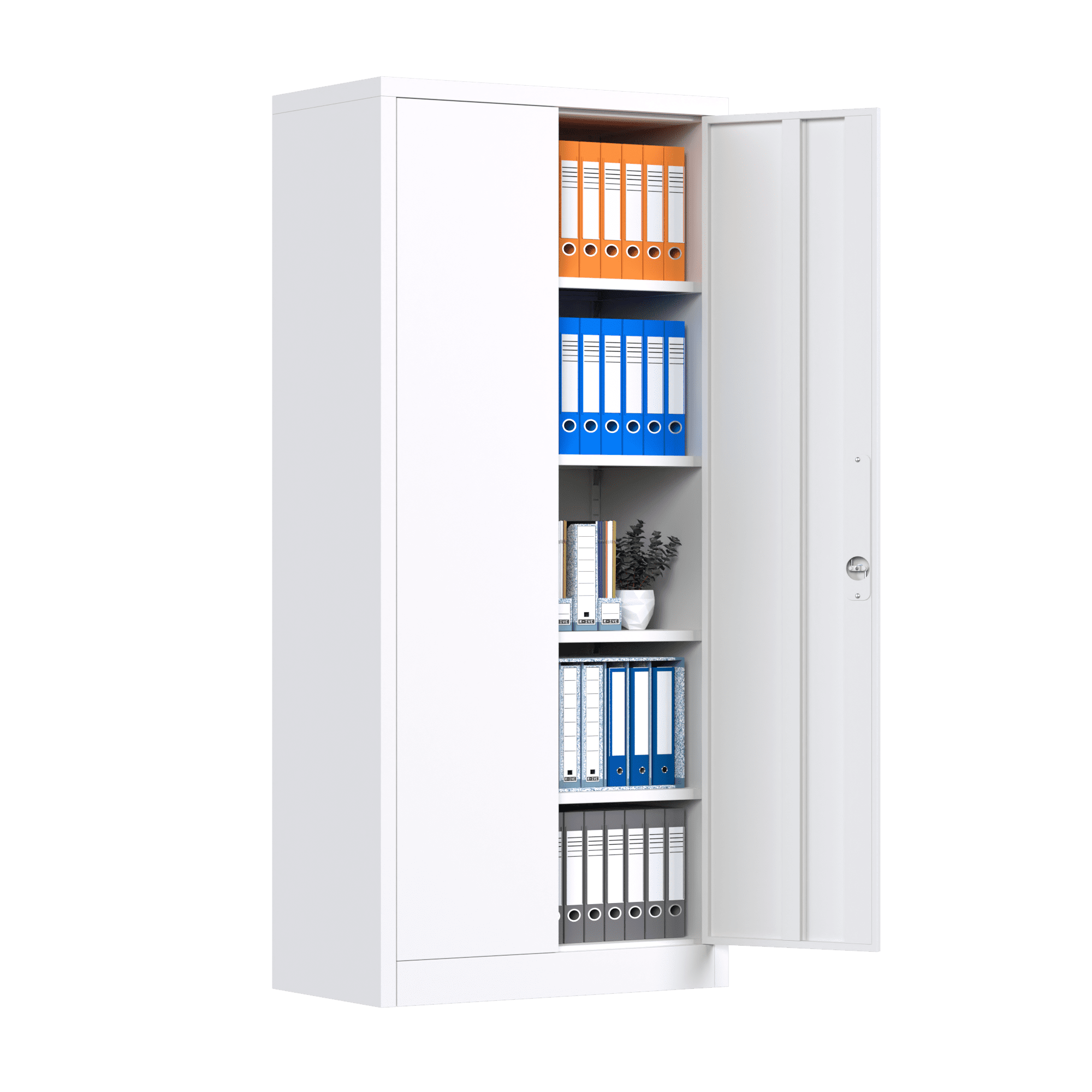 LANTRO JS Metal Garage Storage with 2 Doors and 4 Adjustable