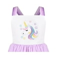 thumbnail image 6 of Girls Dress Purple Unicorn Rainbow Strip Suspender Sleeveless Summer 7 Years, 6 of 8