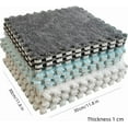 thumbnail image 5 of 12pcs Carpet Squares Puzzle Floor Mat, Plush Interlocking Carpet Tiles, Anti Slip EVA Foam Jigsaw Floor Tiles, Build A Safe Area for Bedroom Playroom (Beige+Black), 5 of 7
