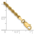 thumbnail image 2 of 14k Solid Yellow Gold Lobster Claw Closure 2.25mm Handmade Regular Rope Chain Bracelet 7 Inch Link Bracelet for Women an, 2 of 2