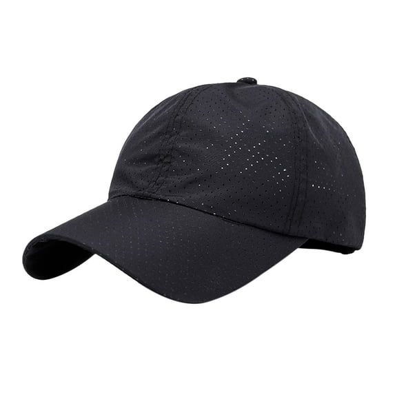 RENACLIPY Baseball Cap for Men Women Black Satin 1Pcs Adjustable Size for Beach Travel