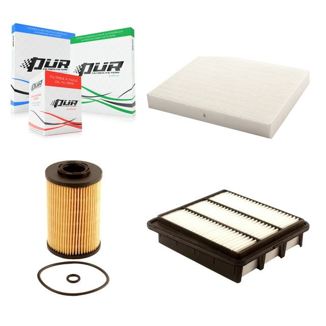 PUR 1x Air + 1x Cabin + 1x Engine Cartridge Oil Filter (3 Total) Kit for Car Hyundai Azera KFM-100531