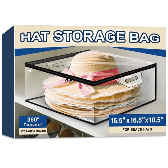 AGALI with Handle Square Hat Storage Box, Clear, 1
