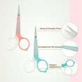 thumbnail image 5 of PAFASON High Precision Eyebrow Grooming Scissor Set, Beauty Makeup Cosmetic Tool, Curved, Straight Tip, Stainless Steel, Safety Case for Trimming Eyelash Extensions, 5 of 9