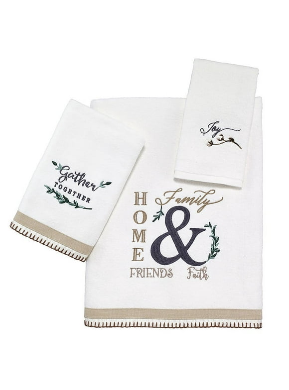 Avanti Linens Modern Farmhouse 3 Pc Towel Set - White