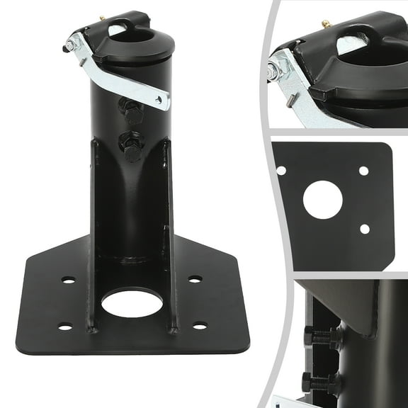 5th Wheel Hitch Adapter, Valve Socket with Seal Kit, Adjustable Height 12"-17", Bolt-On Mounting for RV Camper Trailer, Sturdy Q235 Steel Build