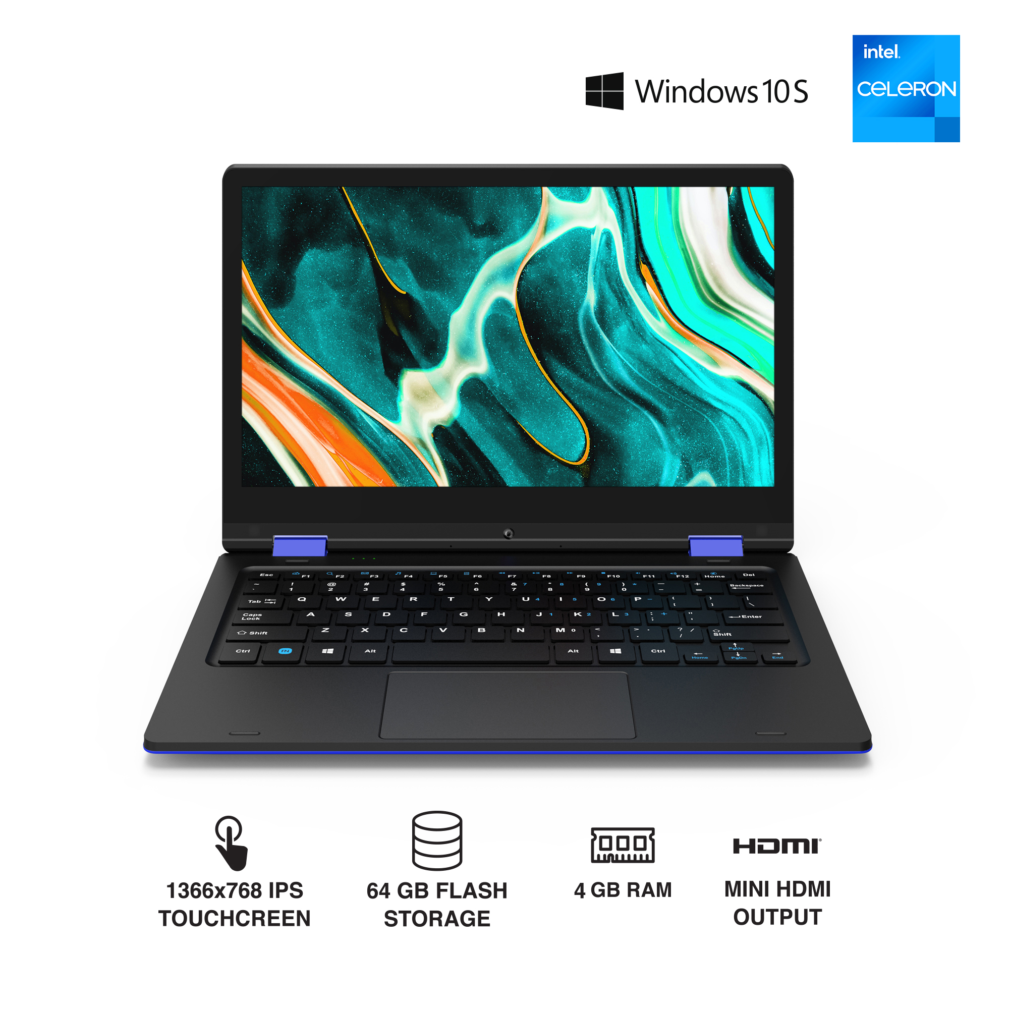 Core Innovations 11.6-inch Yoga Touchscreen Ultra Slim Notebook 4GB RAM 64GB SSD Windows 10 CLT1164BUC (Blue)