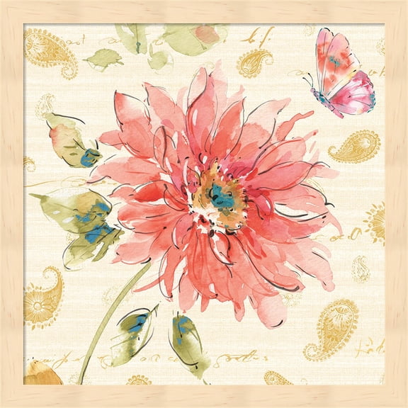 Happy Gypsy II Gold Paisley by Pela, Framed Wall Art, 13.25W x 13.25H