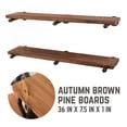 thumbnail image 6 of 36 in. x 7.5 in. x 6.75 in. Autumn Brown Restore Wood Wall Shelving with Industrial Steel Pipe Straight Brackets, 6 of 9