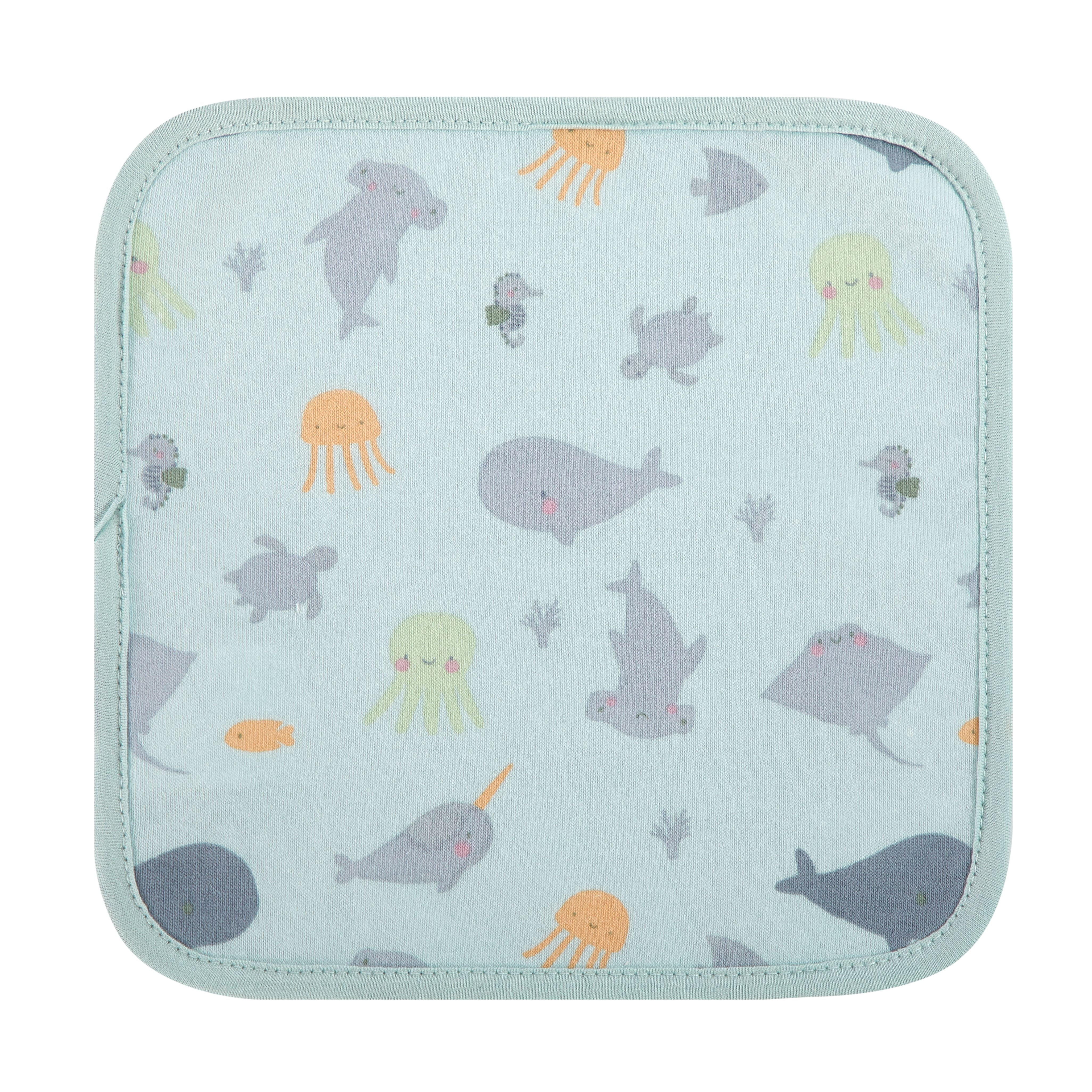 Parent's Choice 9"x9" Whale Washcloths, 6 Pack