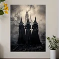 thumbnail image 2 of Halloween Witches Canvas Wall Art Gothic Haunted Castle Framed Canvas Print Spooky Seasonal Wall Decor for Living Room Bedroom Office Holiday Decoration, 2 of 5