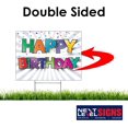 thumbnail image 3 of NEXT LEVEL SIGNS | Happy Birthday Yard Signs 10-Pack | Double Sided 24 W x 18 H Inches | Metal Ground Step H-Stake 24" x 10" | Made in the USA (Pack of 10), 3 of 7