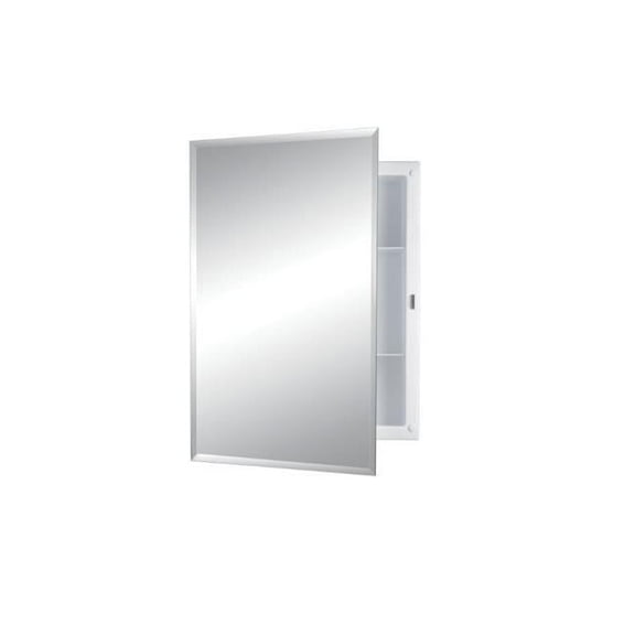 Rangaire - Jensen 781037X 22 in. Builder Series Height Frameless Recesseded Medicine Cabinet with Beveled Mirror