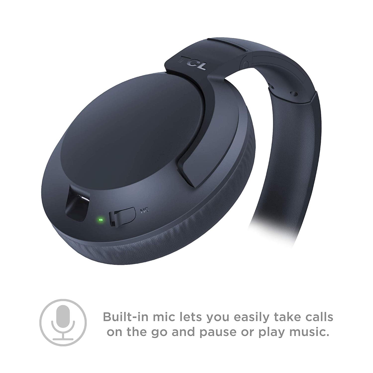 TCL Midnight Blue On-Ear Noise Cancelling Hi-Res Wireless Headphones with Built-in Mic - ELIT400NCBL