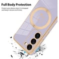 thumbnail image 3 of for Samsung Galaxy S23 Case [Support Magsafe] Love Heart Pattern Magnetic Plating Luxury Elegant Case Camera Protector Soft TPU Shockproof Corner Back Cover -Purple, 3 of 11