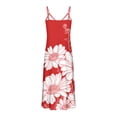 thumbnail image 4 of UPPADA Womens V Neck Plus Size Dress Floral Print Boho Sundress Casual Spaghetti Strap Maxi Dress Sleeveless Flowy Beach Dress Plus Size Red,XXXL, 4 of 5