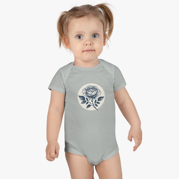Adorable Baby Onesie® Featuring a Delicate Rose - Multiple Color Options