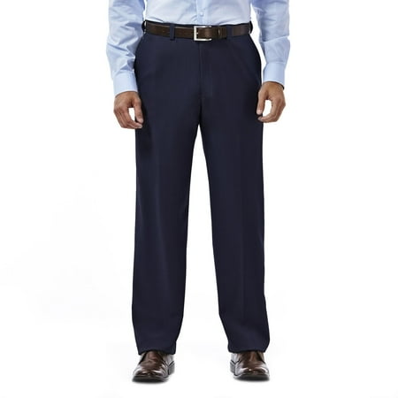 Men's Haggar® eCLo Stria Classic-Fit Flat-Front Dress Pants Color: Blue Size: 40X30