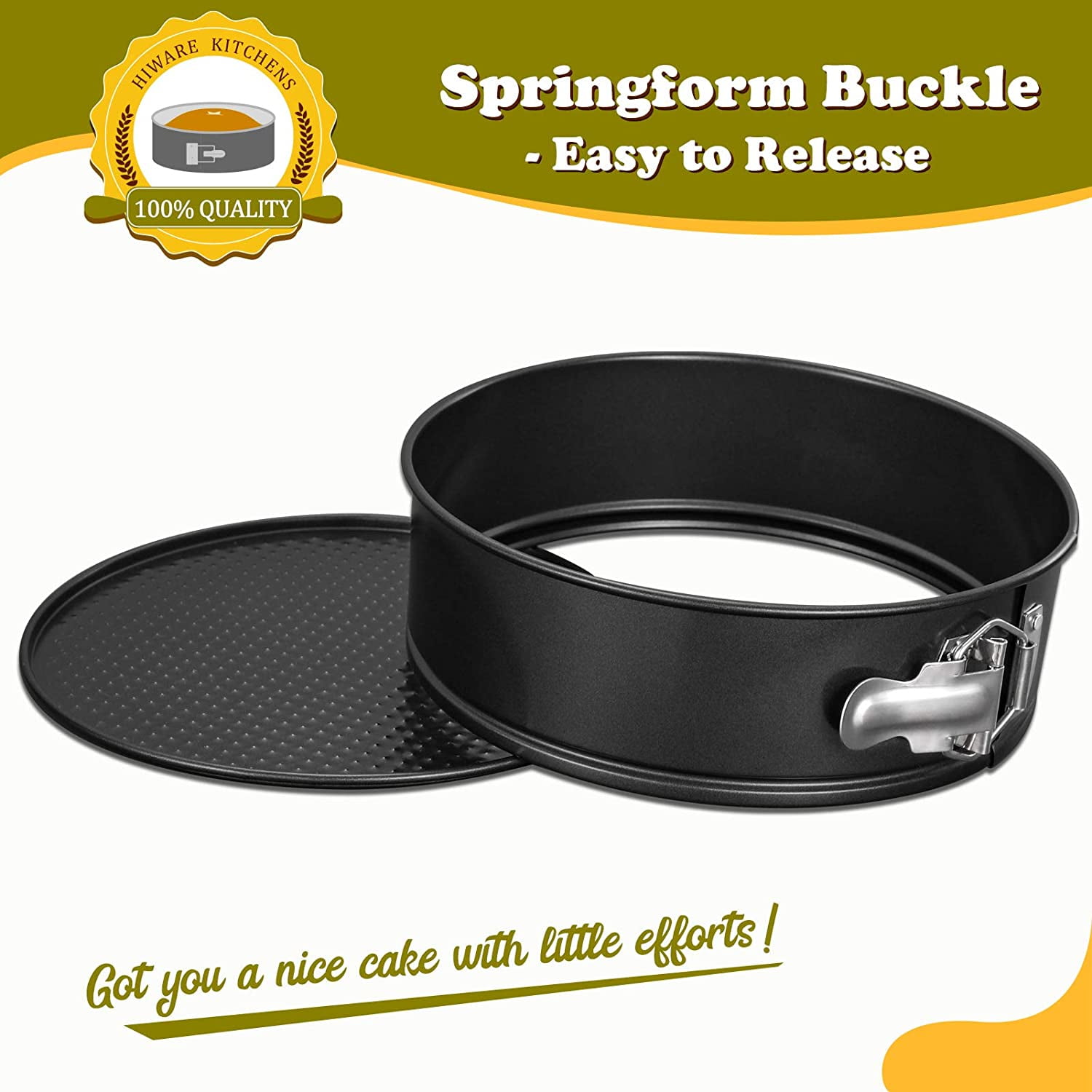 Springform Pan 10 Inch with 2 Bottoms, Normal and Center Hole for