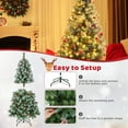 thumbnail image 6 of Topbuy 5FT Pre-lit Artificial Christmas Tree Pre-decorated Hinged Xmas Tree with 450 Branch Tips 200 LED Lights 8 Light Modes, 6 of 10