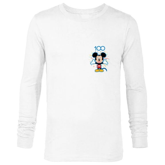 Disney 100 Anniversary Mickey Mouse Fireworks Burst D100 - Long Sleeve T-Shirt for Men - Customized-White