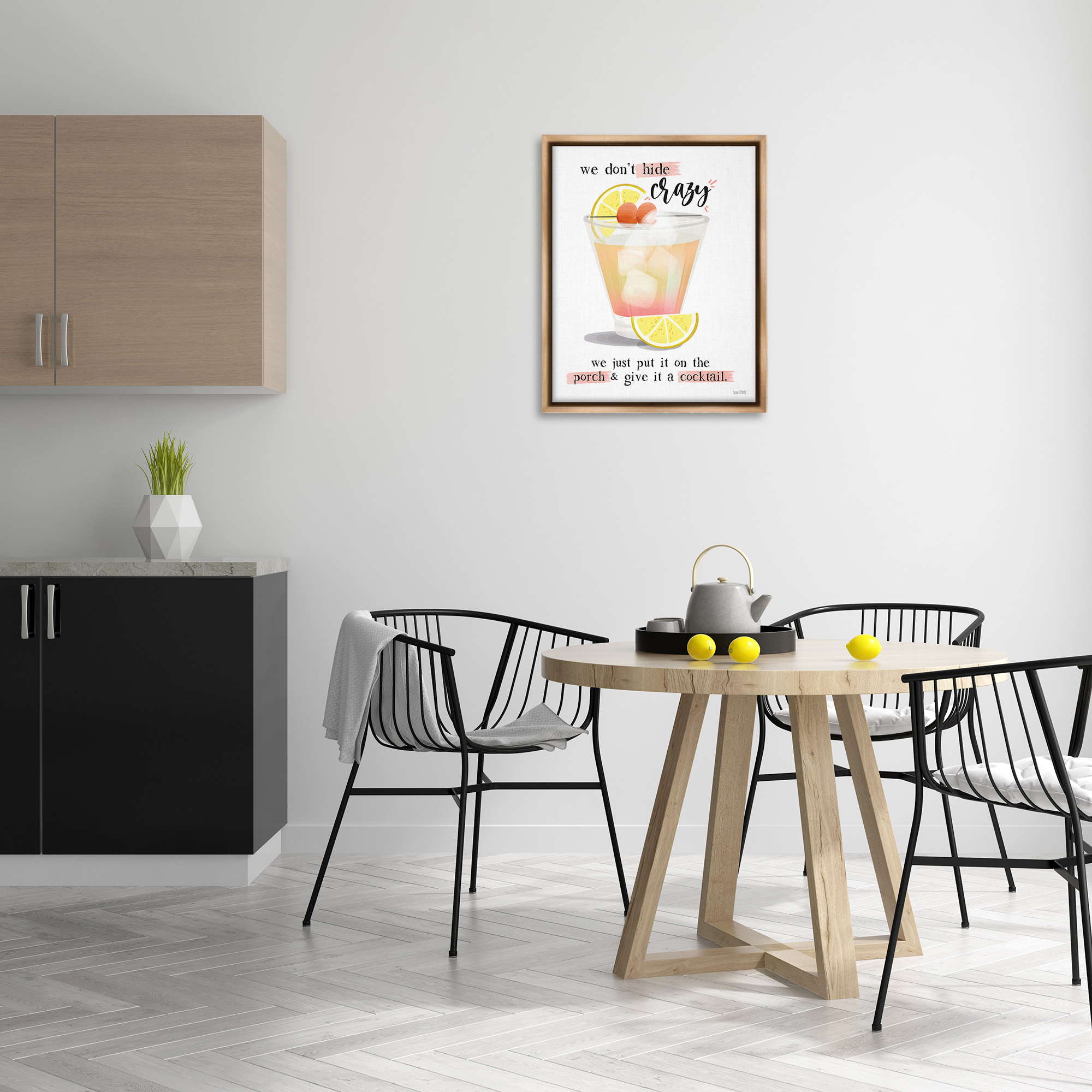 Stupell Industries We Don't Hide Crazy Food & Beverage Painting Brown Floater Framed Canvas Art Print Wall Art, 25 x 31
