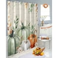 thumbnail image 4 of Fall Shower Curtain Sage Green Pumpkin Bathroom Curtains with Hooks, Waterproof Fabric Floral Autumn Eucalyptus Leaves Thanksgiving Bath Shower Curtains Set for Bathroom Bathtubs Decor 72x84 Inch, 4 of 7
