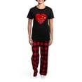 thumbnail image 4 of CafePress - Heart Women's Dark Pajamas - Women's Short Sleeve Print T-Shirt and Pants Dark Cotton Pajama Set, 4 of 7