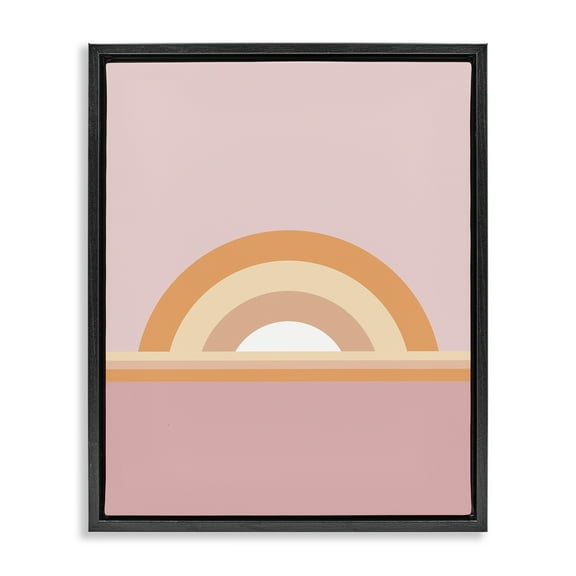 Stupell Industries Mauve & Orange Rainbow Abstract Painting Black Floater Framed Canvas Art Print Wall Art, 17 x 21
