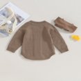 thumbnail image 3 of Barboteuse pour Bébé Manches Longues Justaucorps Tricoté Automne Hiver Hauts Chauds, 3 of 6