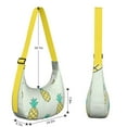thumbnail image 4 of Sunshine Adjustable Strap Crossbody Bag Lightweight Nylon Pineapple Hawaiian Tropical Fruit Summer Yellow Golden Exotic Pattern Print Aesthetic Pineapple Lover, 4 of 5