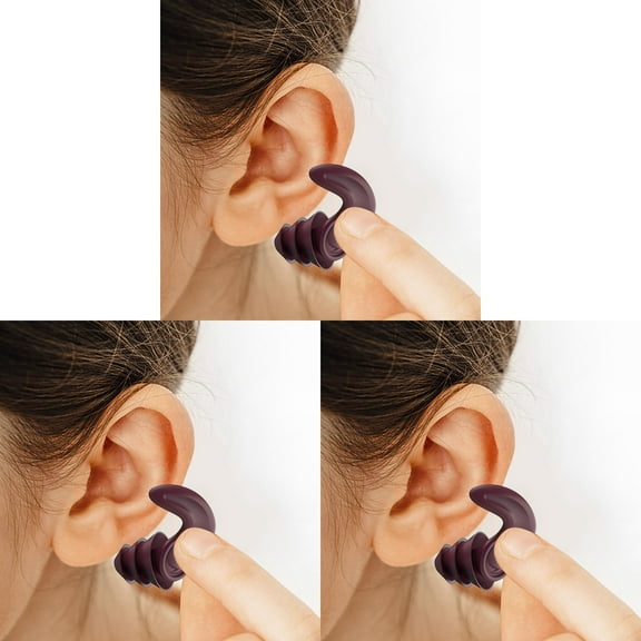 3Pairs Swimming Ear Plugs for Adults - Reusable Waterproof Silicone Earplugs for Surfing, Diving, Pool Water Sports, Soft Comfortable Swim Ear Protection for Showering, Beach Ocean Activities