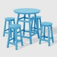 thumbnail image 6 of WestinTrends Malibu 5-Piece HDPE Outdoor Patio Dining Bar Bistro Table Set with Counter High Round Bar Stools, Pacific Blue, 6 of 11