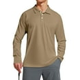 thumbnail image 7 of WTOBBY Men's Raglan Sleeve Performance Shirt with UPF 50+ Sun Block, Lightweight Long Sleeve, and Golf-Ready Design for Breathable Summer Wear ,Brown L, 7 of 7