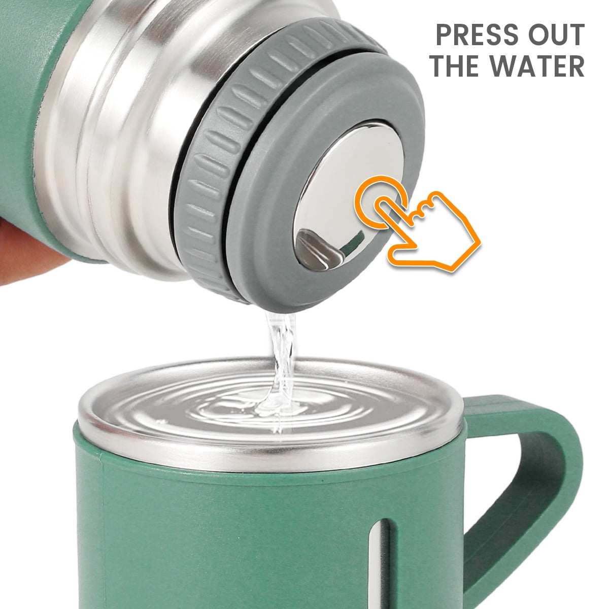 Tcwhniev 500ml/17.6oz Vacuum Insulated Flask Double Walled Vacuum Flask Stainless Steel Thermo Bottle with Cup for Coffee Tea Hot Drink and Cold Drink Travel Mug