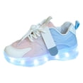 thumbnail image 5 of Mesh Tennis Shoes for Boy Girl Kids Light up Shoes Color Block Strappy Sneakers Breathable Soft Footbed Comfortable Walking Shoes Pink 11.5 Little Kid, 5 of 5