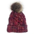 thumbnail image 4 of GRNSHTS Womens Winter Knitted Beanie Hat with Removable Faux Fur Pom Warm Knit Skull Cap Beanie for Women, 4 of 5
