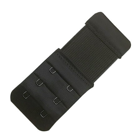 

10Pcs Women Bra Soft Extender Polyester Flexible Bra Extension Strap Hook 3.8cm 3 Row 2 Row Hook Black