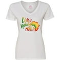 thumbnail image 3 of Inktastic Black History Month Africa in Red Yellow and Green Women's V-Neck T-Shirt, 3 of 5