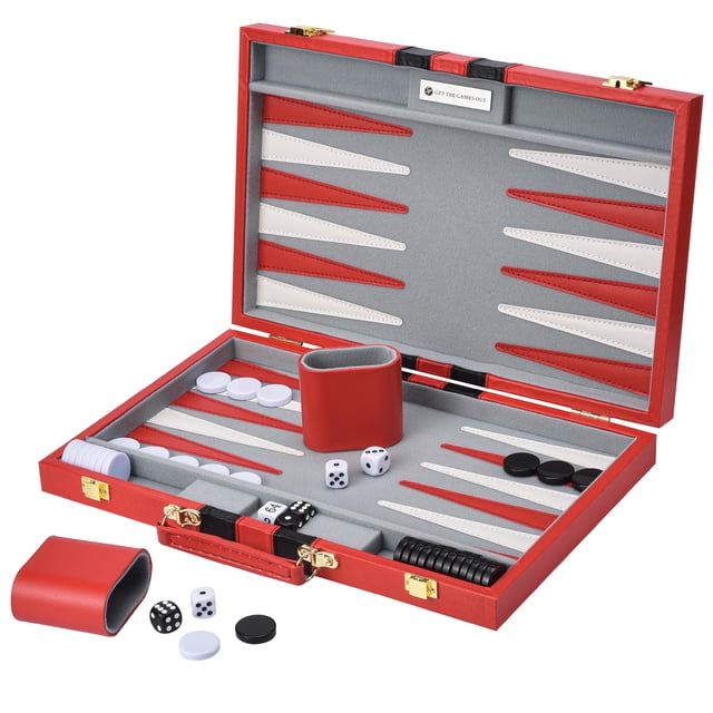 Set de backgammon Get The Games Out Top Classic con Guide Red