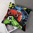 thumbnail image 7 of BANET Pack of 2 Decorative Throw Pillow Covers,Gaming Square Set for Couch Sofa Bedroom Living Room,Modern Game Console Controller Red Blue Pillowcases 18x18in, 7 of 7