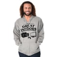 thumbnail image 4 of Great Indoors Couch Potato Gamer Nerd Men's Big & Tall Graphic Zip Up Hoodie Brisco Brands 2X, 4 of 5