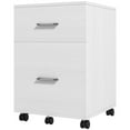 thumbnail image 1 of CoSoTower Mobile Filing Cabinet, Vertical File Cabinet with 2 Drawers, Wheels, for Letter or A4 File, White, 1 of 7