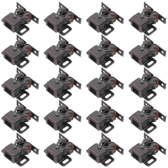 FRCOLOR 20pcs Double Roller Catch Latch for Cabinet Doors Spring Loaded for Smooth and Quiet Use Kitchen Cabinet Closet Replacement Parts