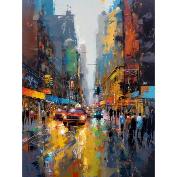 New York City Street Taxi Traffic Modern Cityscape Unframed Wall Art Print Poster Home Decor Premium