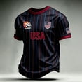 thumbnail image 2 of JULMCOMO Men's USA Soccer Jersey 2026 Soccer Cup Short Sleeve Football Shirts Crew Neck Fan Wear American Flag Graphic Tees Black 2XL, 2 of 4