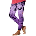 thumbnail image 2 of Yeaiivve Halloween Printed Leggings for Women Gradient SpiderWeb Bat Tight Pants Tummy Control Workout Legging Soft Comfy Stretchy Yoga Pant L, 2 of 6